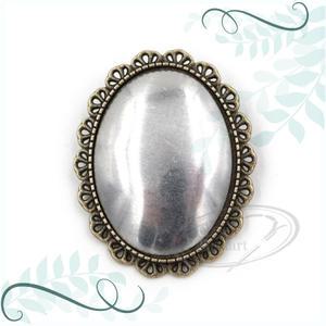 토이앤스티치/펀칭레이스/타원/브로치/신주/프랑스자수/반제품/당일발송