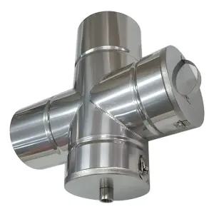 125mm 십자형 드레인(외부 청소용) /두께0.5mm 스텐연통 화목난로 벽난로 연도 파이