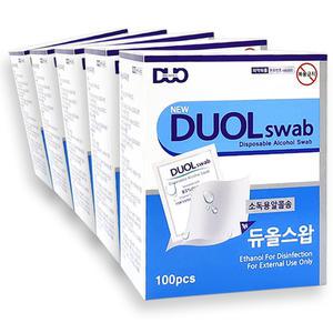 듀올스왑 100매입 5박스 상처 생활 소독 알콜스왑 소독 솜 국산 약국