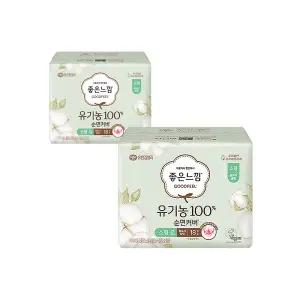 좋은느낌 유기농순면 생리대 울트라슬림 소형 18개입x2팩