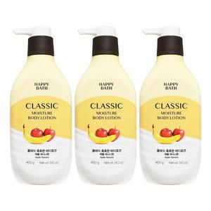 해피바스 클래식 촉촉한 바디로션 애플 바나나향 400g x 3개