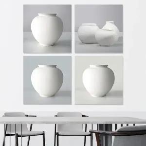 [하프클럽/셀러허브]부자되는 달항아리 백자 도자기 액자 4종 6호(32x32cm)