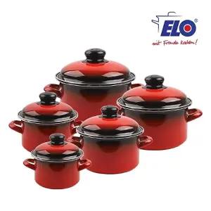 ELO 빨강법랑 깊은형 5종 세트 / 인덕션냄비 / 법랑