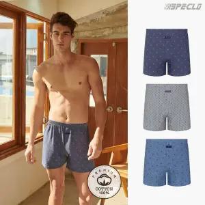 [스페클로]카밀 순면 트렁크팬티 남성사각속옷 3종세트