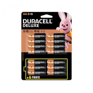 듀라셀 알카라인 디럭스 AA 1.5V 8+6 14개입