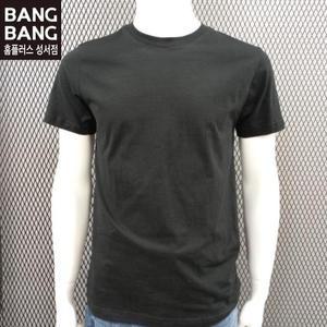 뱅뱅 HC04 남성 3팩 라운드 무지 반팔 블랙 면티 기본3팩  검정 반팔순면 티(90~110)