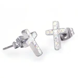 TIE-225 티타늄 십자가 귀걸이 무료배송 평생AS