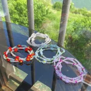 ONM 꽃 삐삐 반투명 비즈 팔찌 구슬