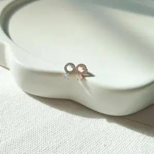 ONM 피어싱 원석 바벨바 라운드 변경가능 큐빅 라블렛바