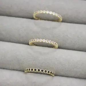 [셀러허브]여자 클래식 스타일 실 검정 분홍 흰색 반지 (S12527865)