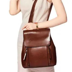 [셀러허브][라일리] Rly 유행 여자 가죽 책가방 캐주얼 백팩 정장 브라운 가방 (S9558172)