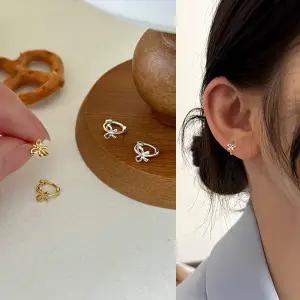 보리닌 미니멀 리본 원터치 링 귀걸이 (925silver)