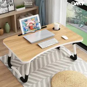 태블릿거치 접이식 좌식책상 원목 600 x 400mm 노트북 테이블 좌식 침대 책상