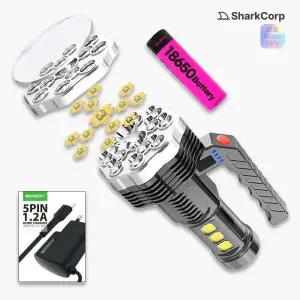 생활방수 2000루멘 13구 손잡이 LED 충전식 손전등 써치라이트 캠핑 캠핑랜턴