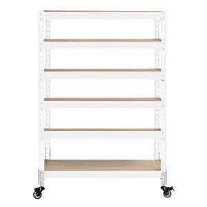 철제 조립식 강화 대형바퀴 이동식선반 6단 1200 x 700 x 2100