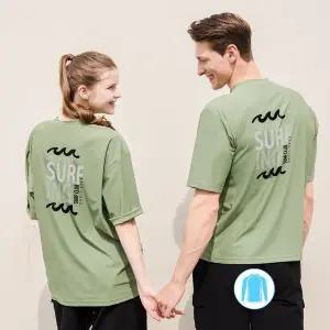 [베이직엘르] 남녀공용 루즈핏 반팔 래쉬가드 카키 BEM X916E_P363282306