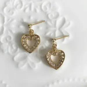 ONM 미니하트스톤 귀걸이/귀찌