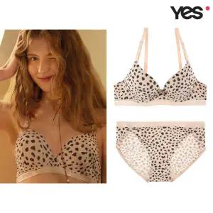 [롯데백화점]예스 베이지 레오파드 브라 삼각팬티 세트 YSWBY601YSWPY601