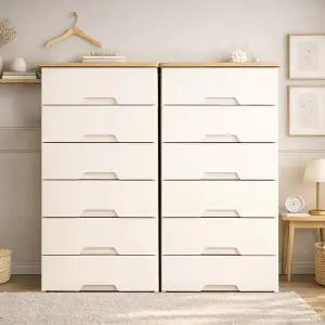 모던플러스 6단 우드상판 서랍장 플라스틱 수납장 정리함 옷장