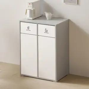 랜디 슬림 재활용 분리수거함 수납장 2칸 600 가정용 업소용 쓰레기통 70L