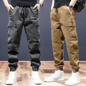 남자 봄 가을 카고 조거 작업복 바지 와이드 밴딩 팬츠 근무복 GN1015