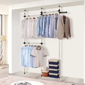 고정식 3단 행거/드레스룸행거/3단행거/기둥식/드레스룸/옷정리/옷수납/옷행거/가정용