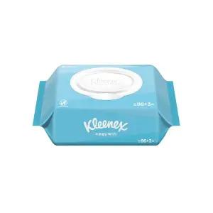 크리넥스 수앤수 코튼클린 베이직물티슈 캡형 96매 x 4개