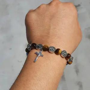 ONM 예쁜 카톨릭 패션 소품 베네딕트 십자가 묵주 팔찌