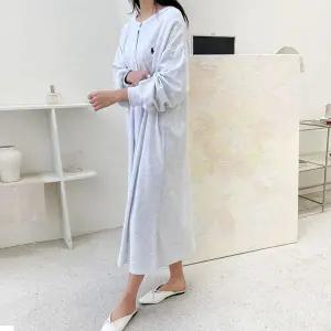 [보리보리/보리맘]단추 폴로 수유 단추 수유복 긴팔 수유 원피스 임부복 ID542