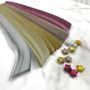 고품질 별접기 반짝이 별종이 세트 골드 종이별접기 (WFGTG60)