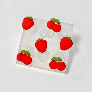 딸기와 체리 데코 6구 수제몰드 (자체제작) 과일모양 실리콘틀