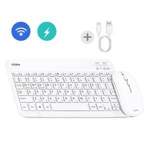 휴대용 충전식 무소음 미니 블루투스 무선 마우스키보드세트 예쁜키보드