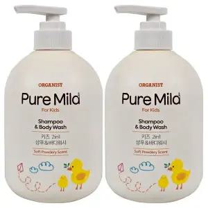 오가니스트 키즈 샴푸앤바디워시 715ml x2개 부드러운 파우더향
