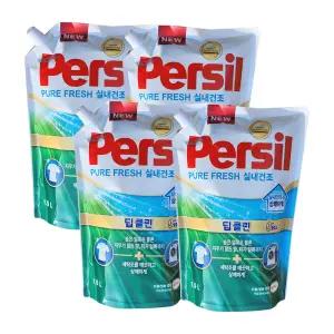 퍼실 딥클린 엑스퍼트 실내건조 1.5L 리필 4개 일반드럼겸용 액체세탁세제