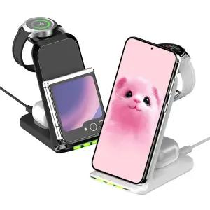 프리미엄 최대23W 3in1 고속 무선 충전기 거치대 갤럭시워치 애플워치 에어팟 버즈 고속충전기