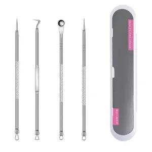 위생스텐 전문가용피지압출기 여드름바늘 블랙헤드압출기 4종세트