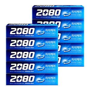 2080 어드밴스 블루 구취제거 미백 치석케어 치약 120g 10개