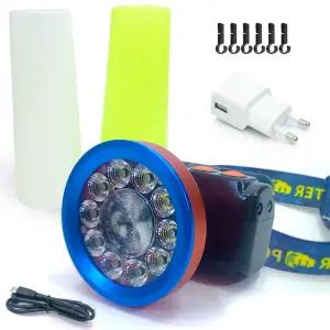 몬스터파워 브라이트 11구 헤드랜턴 LED 랜턴 줌 충전식 써치라이트