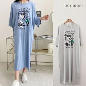 [보리보리/보리맘]소우 여름 반팔 수유 원피스 빅사이즈 수유복  ID604