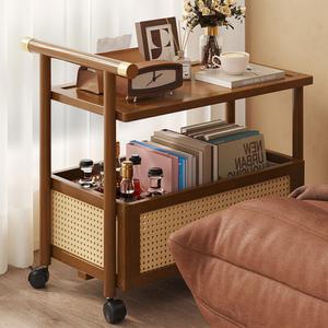 감성 2단 우드 프레임 웨건 트롤리 사이드 테이블