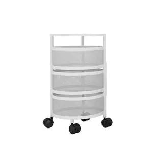 이동식 회전 원형 화이트 트롤리 3단 (WFHJKIT)