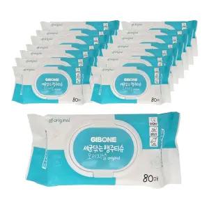 기본에 세균닦는 행주티슈 캡형 80매 x 15팩 (HI)