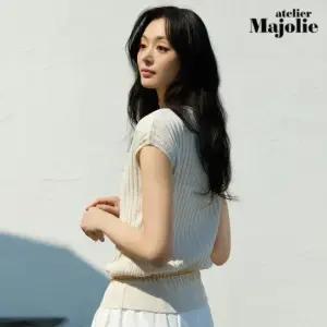 아뜰리에마졸리 [체험특가] 유러피안 린넨 플리츠 니트탑 1종(오트밀)