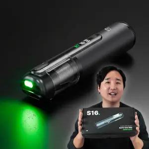 픽스 차량용 핸디 그린라이트 LED 휴대용 흡입 진공 자동차 실내 청소기 에어건 S16