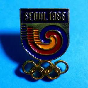 1988년 제24회 88 서울 올림픽 대회 뱃지 호돌이 빼지 기념 배지(엠블럼 청)