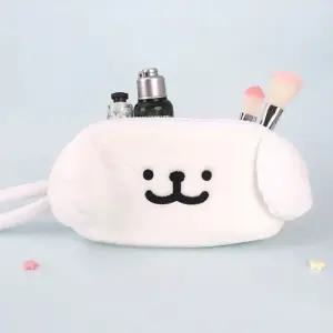 고품질 인형 폼폼 스트랩 파우치 몰티즈 1P 필통 화장품 가방 (WFJ90L5)