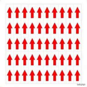 빨간색 상향 화살표 방향 안내표식 안전유도 스티커 라벨 40x20mm 50매