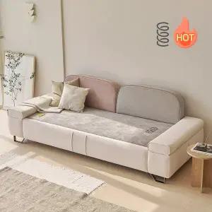 [아씨방가구]흙품 패브릭 독립스프링 온열 4인용 흙쇼파