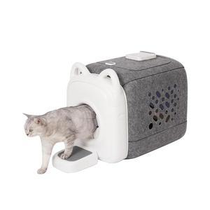 PawSwing 자동 고양이 셀프 그루머 - 360 서라운드 피부 친화적인 그루밍 용품, 생체 모방 혀 브러시가 포함된 브러시, 긴 머리 또는 짧은 머리를 위한 스마트 피더 [화이트]