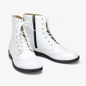 [보리보리/아이들]1123 키즈 & 맘 소가죽 브로그 윙팁 6홀 워커 - 화이트